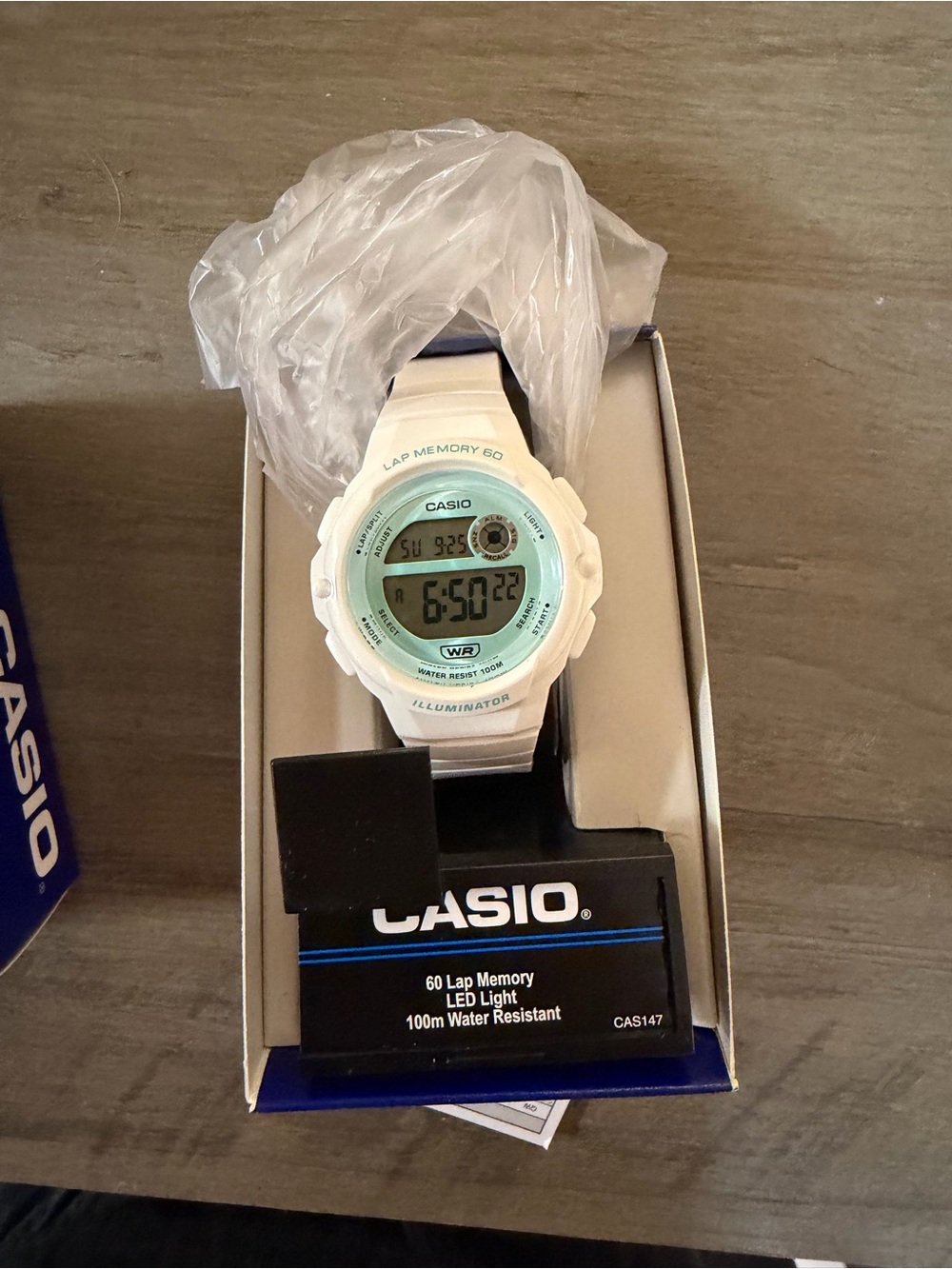 Casio White and Light Blue Digital Sports Watch - Illuminator